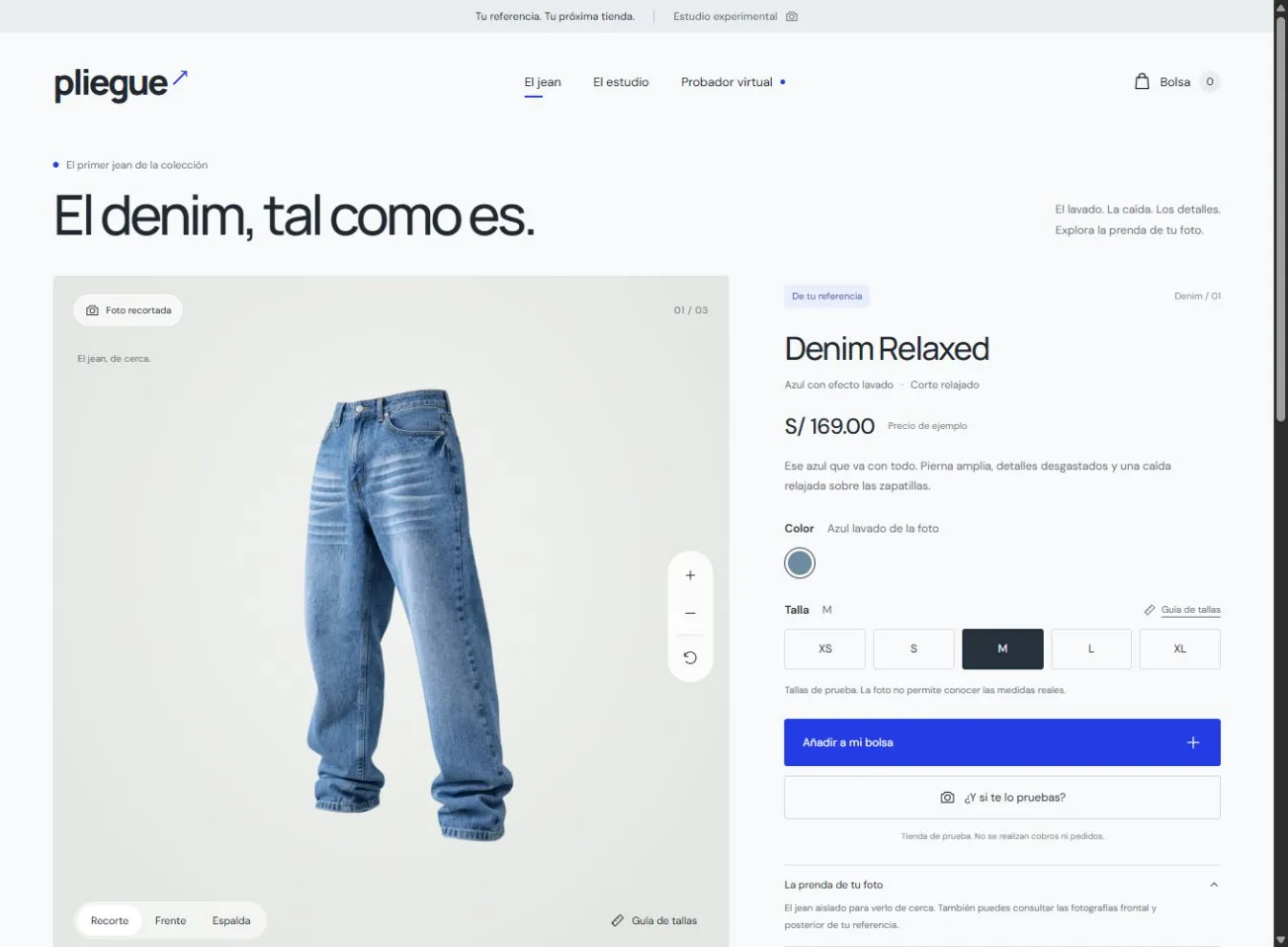 Demo de tienda de denim Pliegue